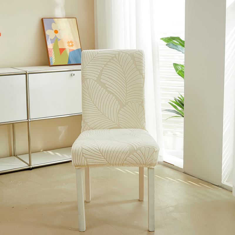 1pc Jacquard Solid Color Dining Chair Cover Elastic Dustproof Seat Slipcover Anti-dirt Anti-cat Scratches Chair Case for Wedding