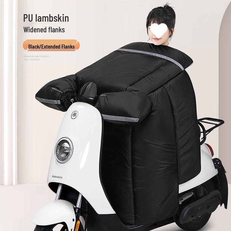 Winter Windproof Rainproof Electric Vehicle Blanket: Thick Fleece, Waterproof Motorcycle Cover