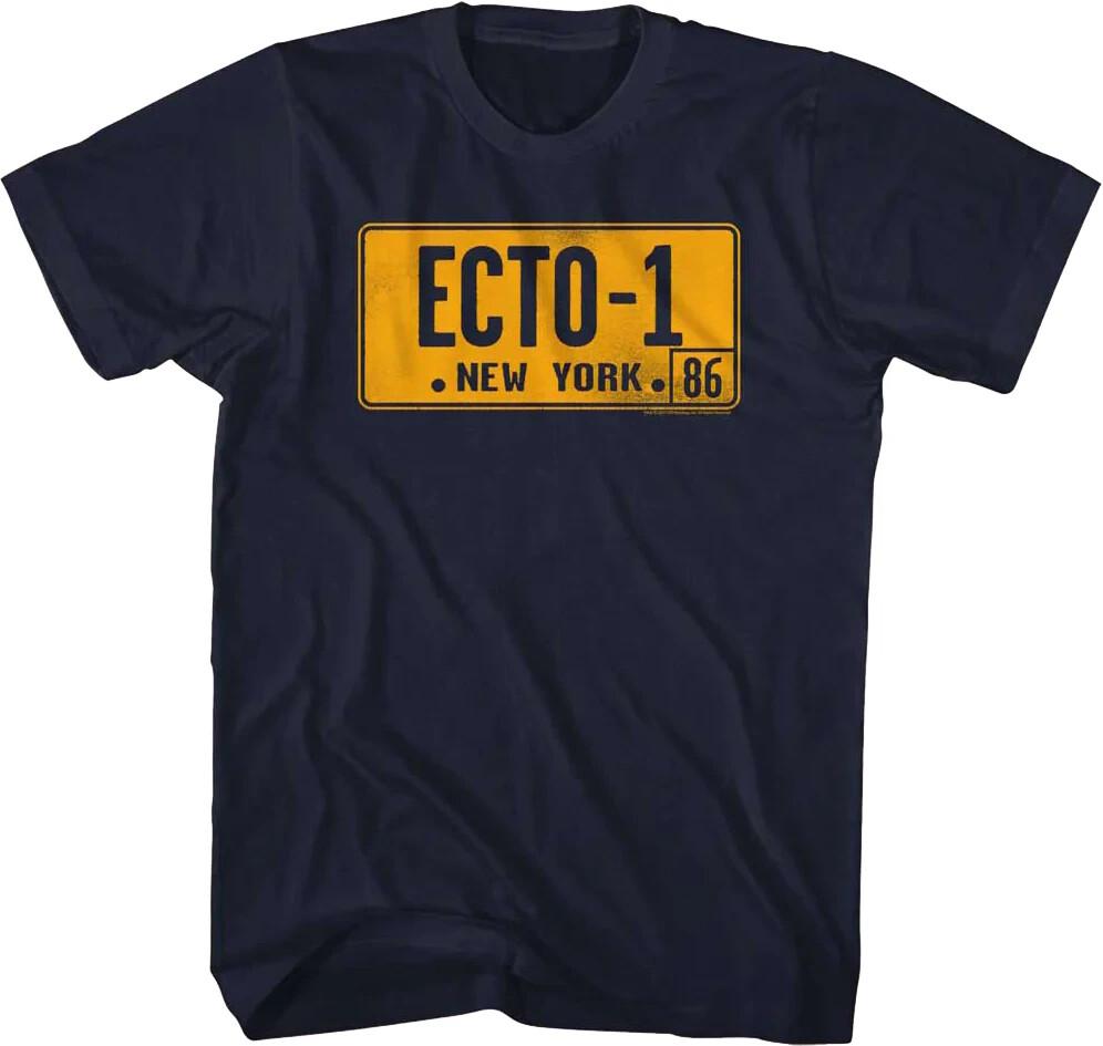 Ecto-1 License Plate Real Ghostbusters T-Shirtnavy color-Men and Women T-Shirt XXL