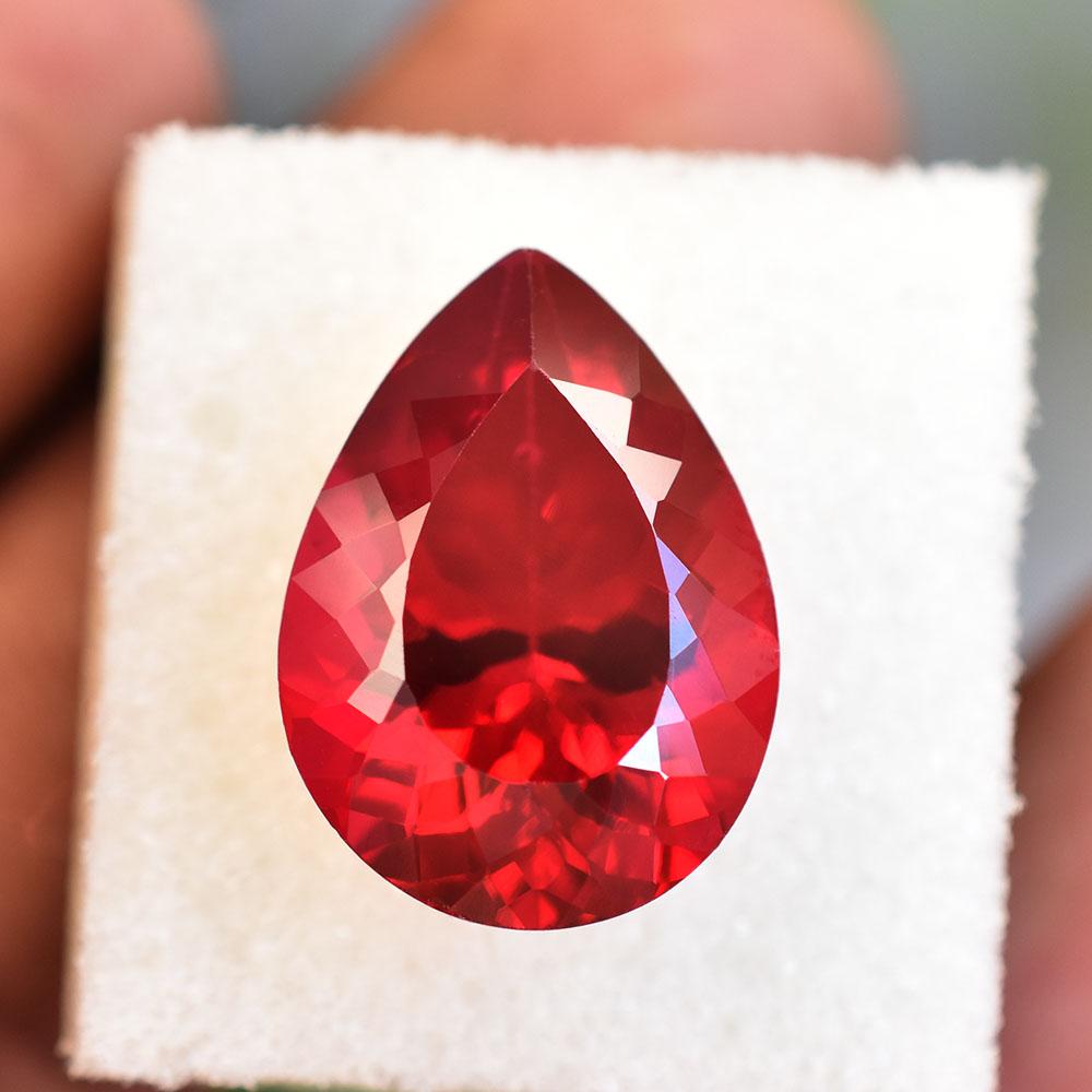 Natural Red Ruby Loose Gemstone Quality 15 ct Pear Cut for Jewelry Making and Gem Collections