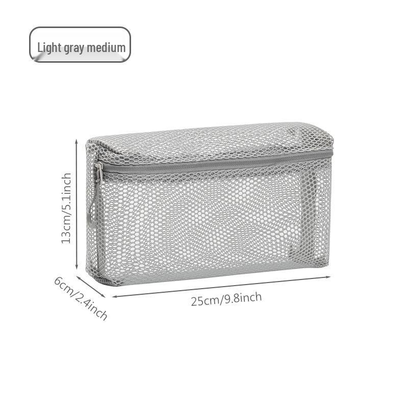 Women's Portable Mesh Honeycomb Makeup & Toiletry Bag - Visible Storage, Small & Lightweight Cosmetic Brush Bag for Travel.