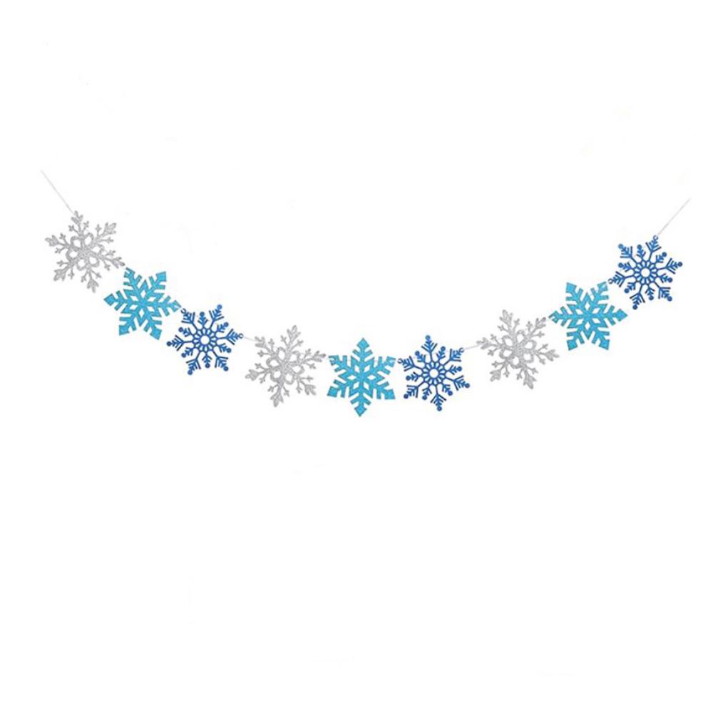 Snowflake Birthday Banner for Winter Party: Indoor Christmas Decor & Carnival Backdrop
