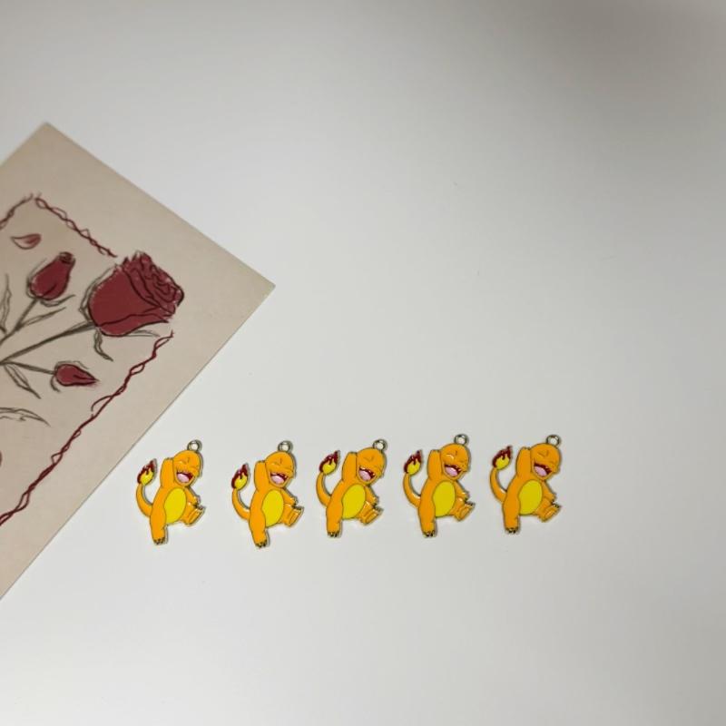 8style Kawaii Cartoon Pokemon Pikachu Keychain Charmander Metal Charms for Women Earrings DIY Jewelry Pendant Necklace Bracelet