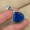 Blue Sapphire Lab-Created 925 Solid Sterling Silver Handmade Jewelry Women Pendant