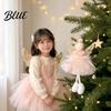 Angel Doll Decorations Pendant with Lace Mesh Skirt And Glitter Wings Decorative Holiday Tree Pendants Christmas Hanging Ornament for Home