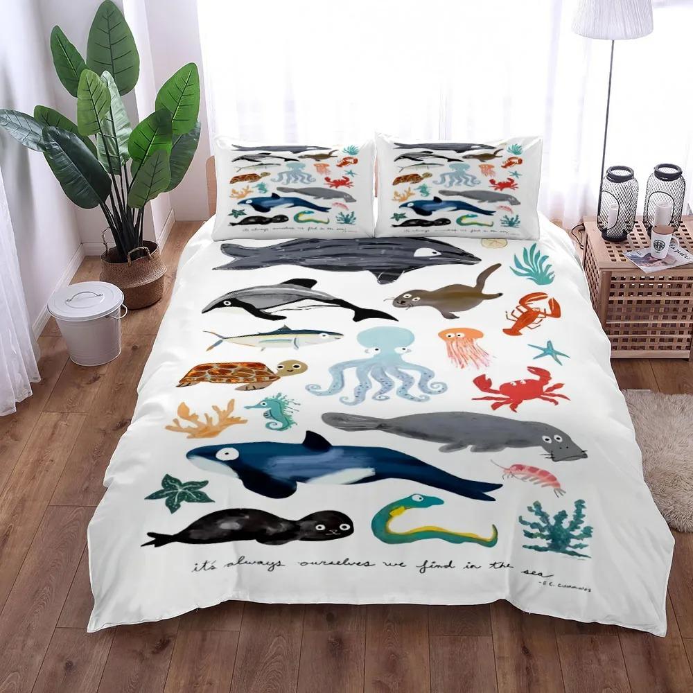 

Комплект постельного белья «Осьминог в стиле ретро» King Queen Double Full Twin Single Size Duvet Cover Pillow Case Bed Set 70x133cm 2pcs