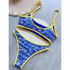 Bikini Brasiliano Sexy Stampato a Taglio Alto Gamba Femminile Costume da Bagno Donna Costume da Bagno Due Pezzi Set Bikini Costumista Costume da Bagno Swim