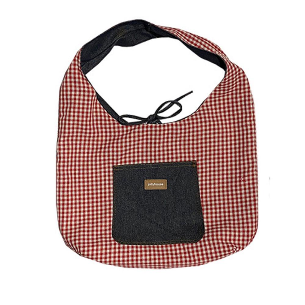 

Cloth Double Sided Plaid Denim Vest Bag Korean Style Bohemian Messenger Bag Outdoor красный
