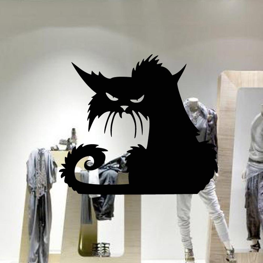 1/2 Pcs/set Cute Removable 3D Cats Sticker Black Cats Wall Stickers Window Sticker