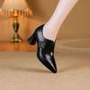 New Style Pointed-toe Thick-heeled High Heels for Men. Versatile Hollow-out Shoes.