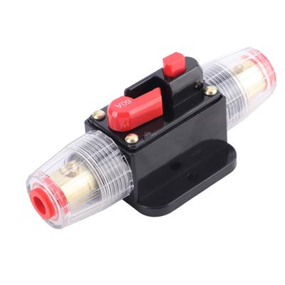 Auto 12V 60 Amp Voiture Bateau Audio Réarmement Manuel Interrupteur Disjoncteur Support Fusible