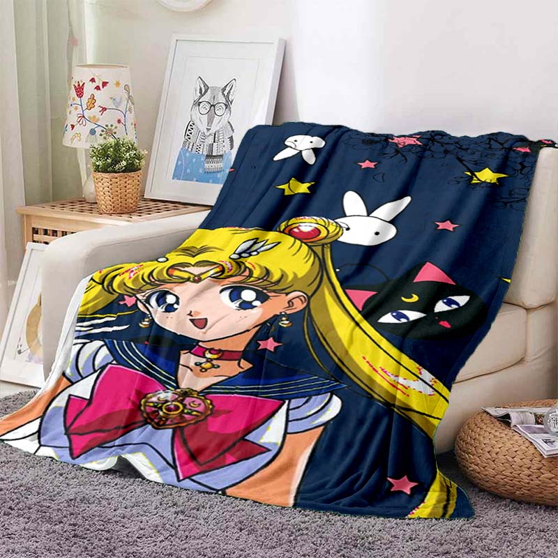 Various styles of Sailor Moon anime character blankets are suitable for use on beds, in bedrooms, on sofas, picnics, and other 1