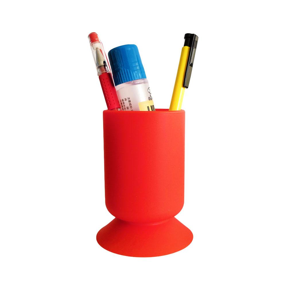 SW 6 Colors Silicone Pen Holder Desktop Storage Boxes Desk Pen Pencil Organizer Suction Cup Office Storage Stationery Holders