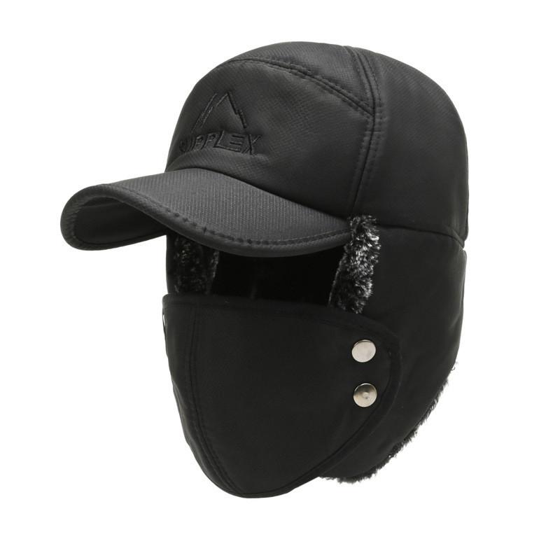 Warm And Cozy Winter Outdoor Fleece Lined Men s Earflap Hat For Cold Weather Activities чёрный
