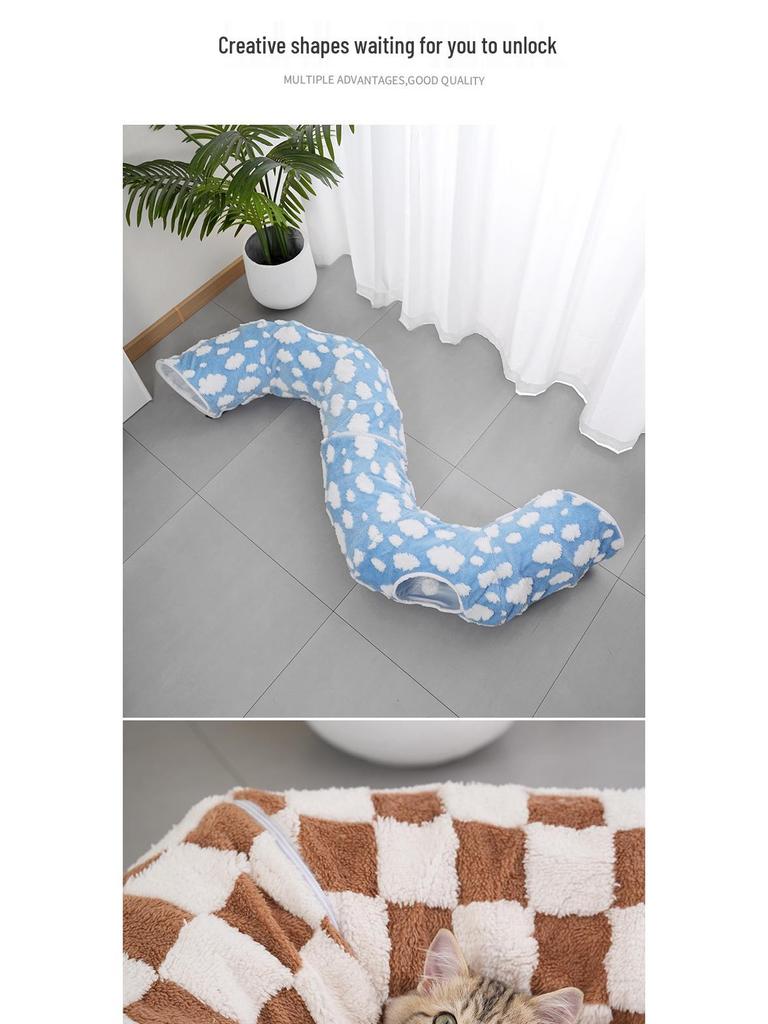 S Şekilli Sınır Ötesi Kedi Tüneli: Özelleştirilebilir ve Sökülebilir Evcil Hayvan Yuvası