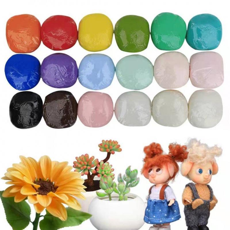 Figurative Crystal Resin Cold Porcelain Clay: Semi-transparent, No-bake, 0.5g Polymer Succulent Clay Material.