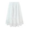 Women's Spring White Lace Cami Top & Ruffle Trim Embroidered Skirt Set