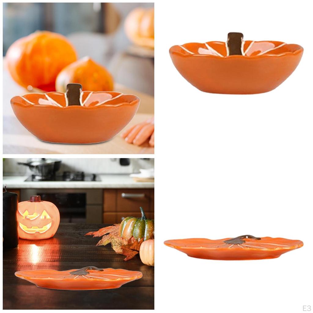 Halloween Ceramic Pumpkin Dinnerware Food Storage Serving Container for Party Table Centerpiece