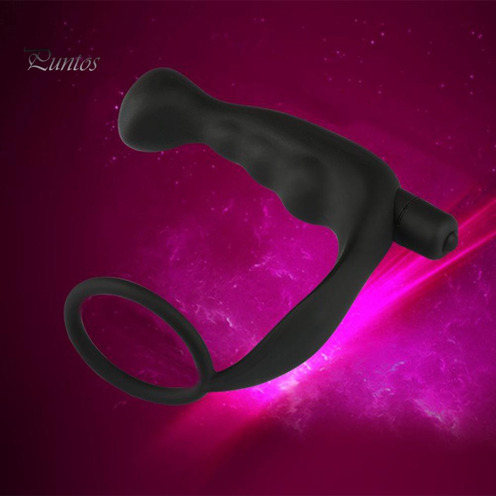 Adult Sex Toy Men Anal Plug Silicone Vibrator Prostate Ring G-Port Massager