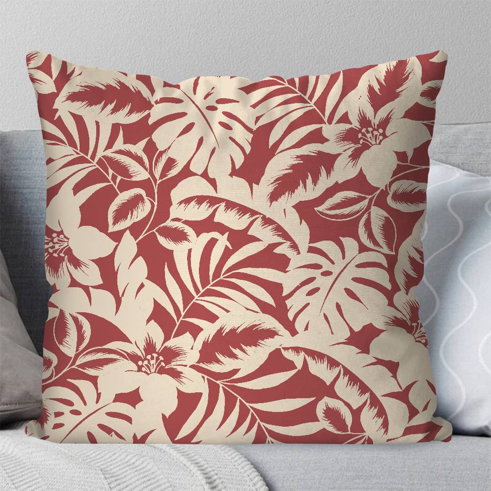 Tropical Flowers Retro Pillow Case Fashion Square Pillowcase Bedroom Sofa Room Ins Decoration Leisure