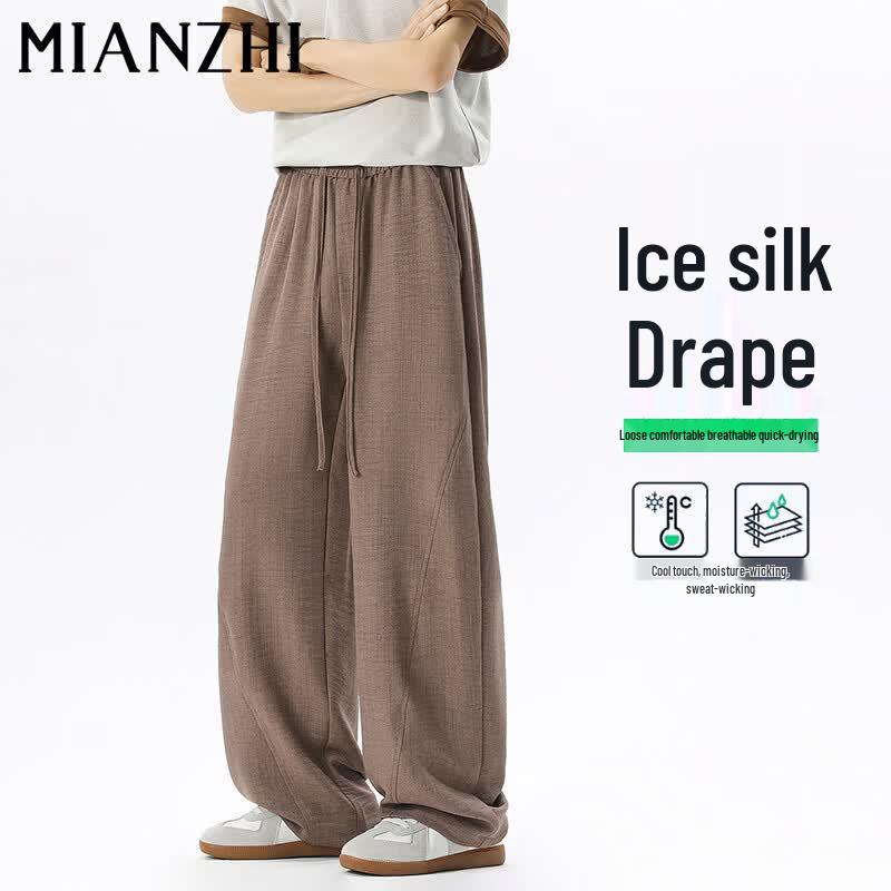 Men's Ice Silk Loose Wide-Leg Casual Pants