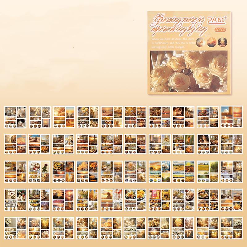 

40 листов/лот, милая наклейка с пейзажем для девочек, цветочный океан, закат, природный пейзаж, канцелярские наклейки, DIY Декор, наклейка для скрапбукинга