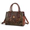 Johnature Borsa in pelle da donna in rilievo retrò squisita Borse a tracolla versatili di grande capacità