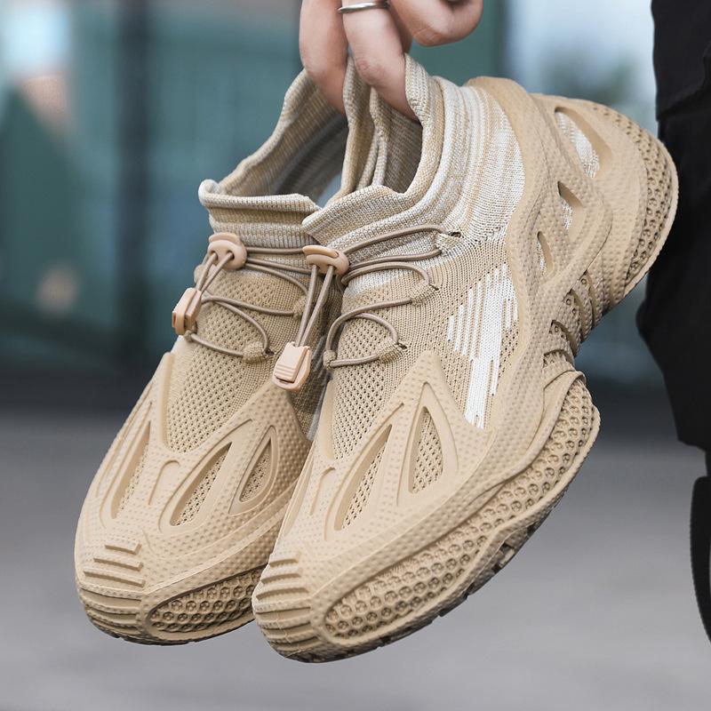 Summer Breathable Mesh Shoes 22 New Thick-soled Comfortable Fly-woven Sports Shoes Soft Teen Casual Dad Trendy Shoes