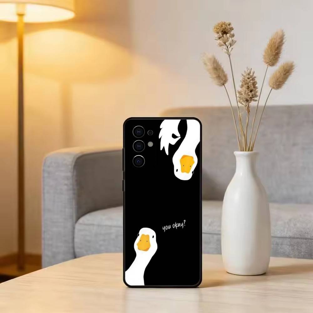 

Duck Phone Case Black Silicone Soft For Samsung S25,S24,S21,S22,S23,S30,Ultra,S20,Plus,Fe,Lite Samsung S20fe