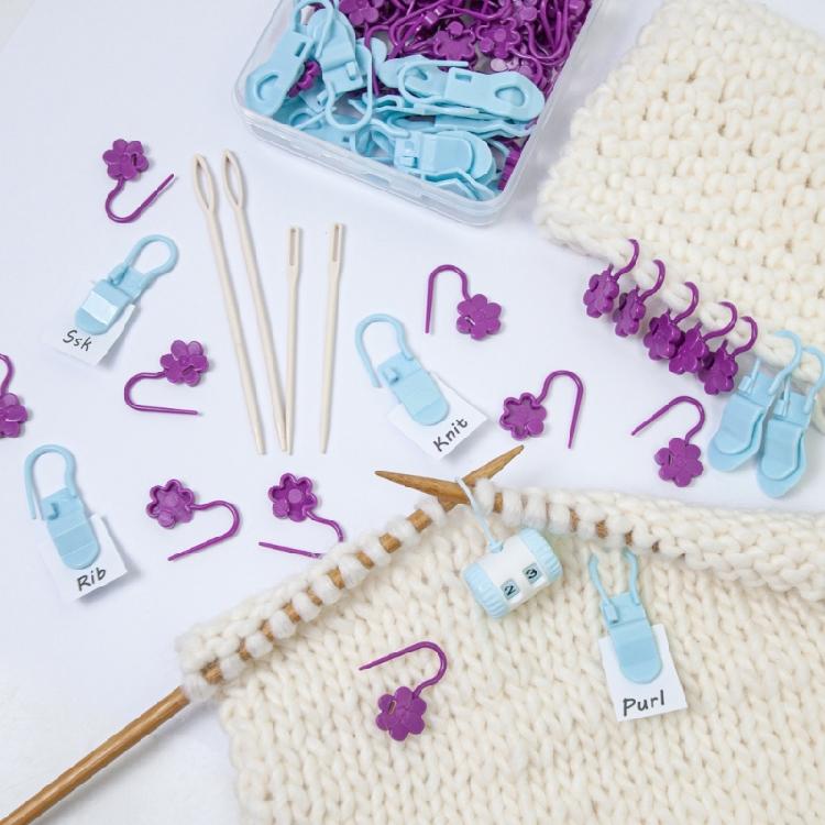1 Set Crochet Markers Large Eye Knitting Needle Stitching Markers Knitting Markers Crochet Hook Yarn Needle