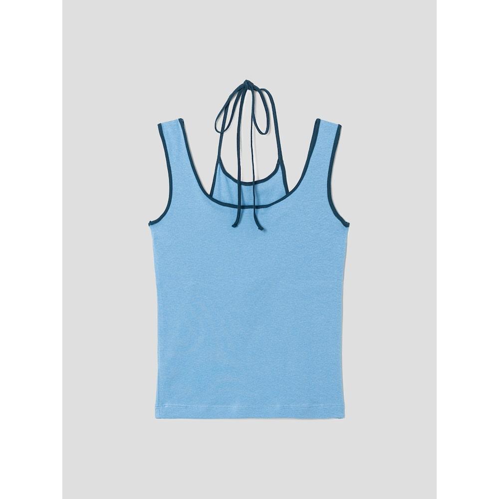 Saendeusaundeu (Women) String Layered Sleeveless Light Blue
