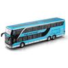 1/30 Business Long Distance Double Decker Bus Alloy Die Cast Metal Model Bus Children's Educational Simulation Toy Holiday Gifts