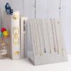 L-Shaped Necklace Display Stand: Velvet Jewelry Storage with Inclined Hook