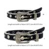 Blingbling Sequined Belt Aesthetic Big Eyelet Belt Gothic Pants Belt Girl PU Waistband Female Western Cowboy Waiststrap