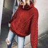 Women Thick Turtleneck Cable Knit Sweater Loose Long Sleeve Warm Winter Pullover Jumper