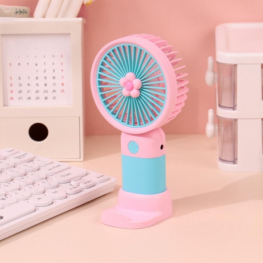 Mini Portable Handheld Cooling Fan, Cute Cartoon USB Rechargeable Fan, Ideal Summer Gift for Student Office Outdoor Travel
