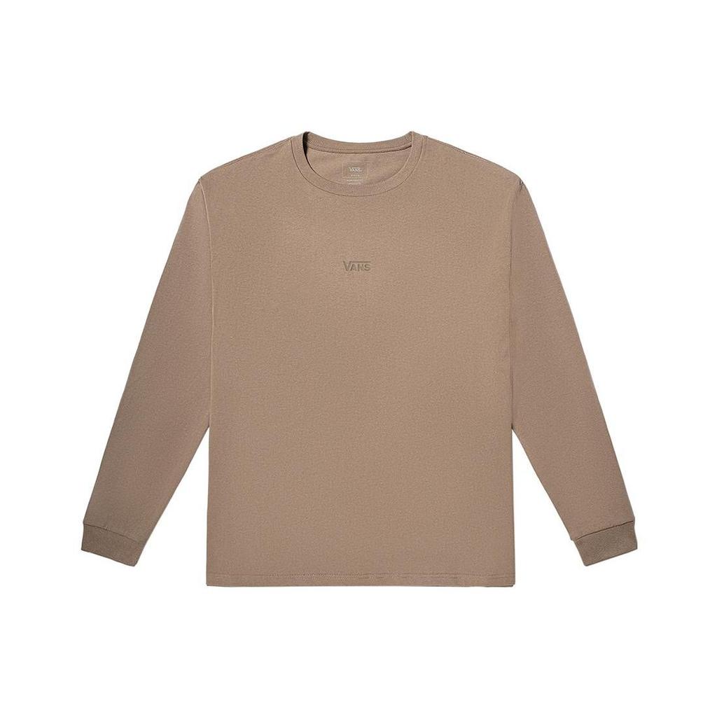 Vans Solid Twill Crew Neck Long Sleeve T-Shirt Unisex Tops Light-Brown VN000FQRYEH