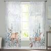Weihnachten Und Winter Baum Hirsch Vorhänge Für Wohnzimmer Schlafzimmer Dekoration Fenster Voile Tüll Vorhang Vorhänge