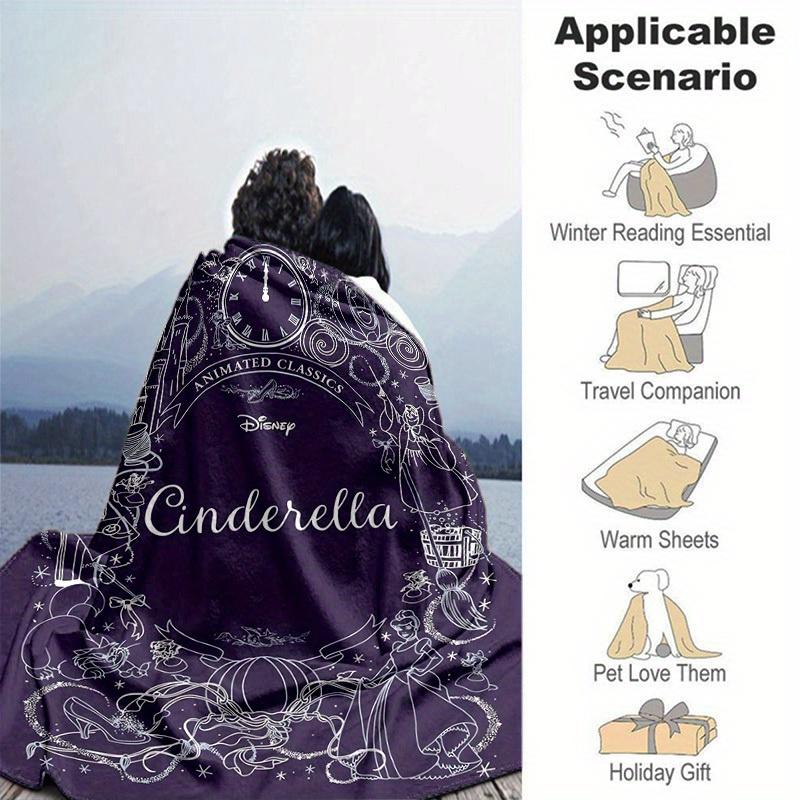 1 Stück, Bezaubernde Disney Cinderella Heimdekor-Decke, Flanell-Kuscheldecke, Für Draußen oder als Autoabdeckung. Ideal für Schlafzimmer, Wohnzimmer