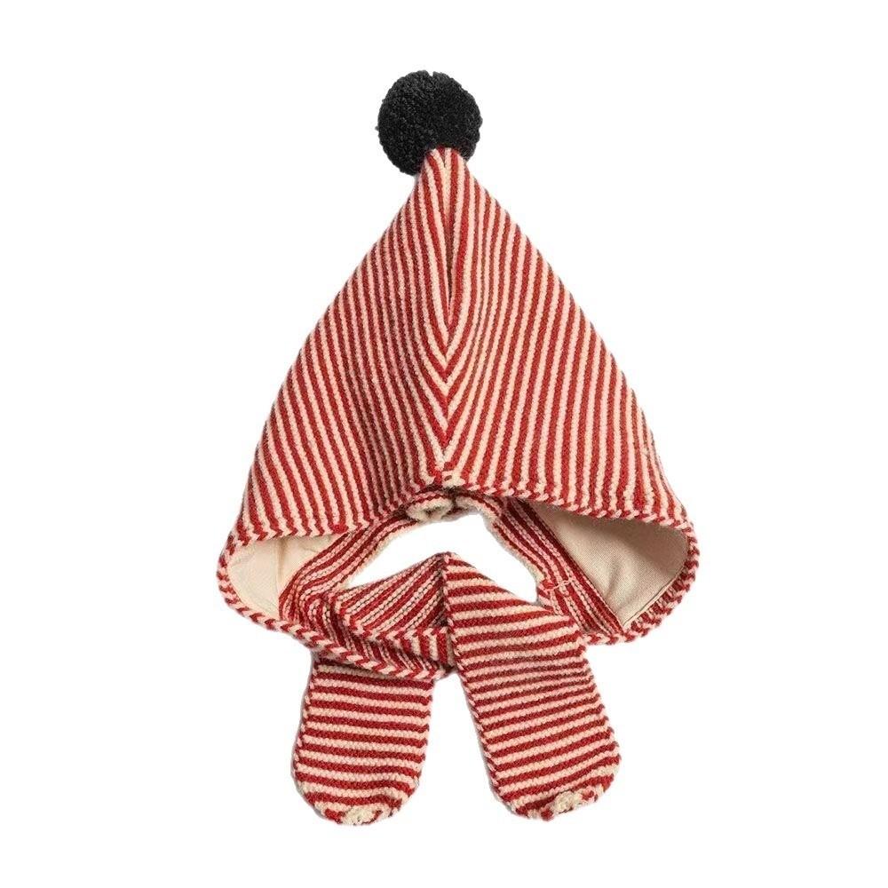 Thick Children Hooded Scarf Caps keep Warm Knitted Hood Scarf Soft Stripe Hooded Scarf Caps  Winter