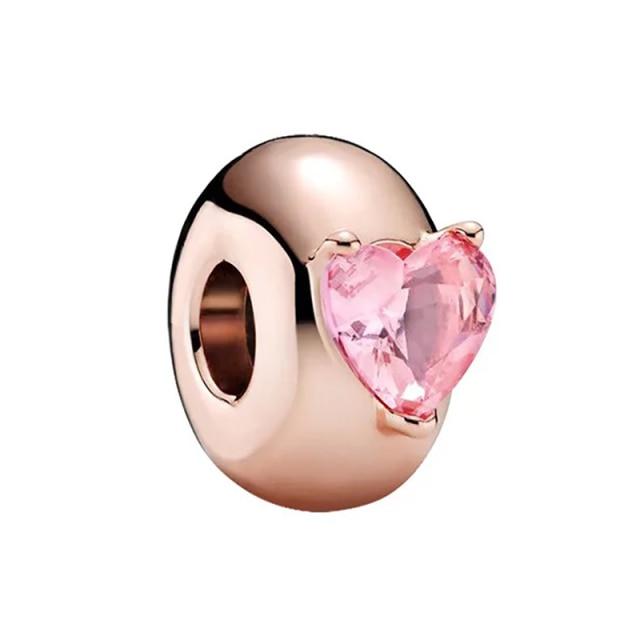 Подвеска из розового золота с цветком в виде листа и короны в виде сердца — фото 8