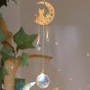 Moon Cat Crystal Suncatcher, Hanging Garden Suncatchers, Crescent Moon Crystal Decoration for Window & Garden, Decorative Hanging Ornament
