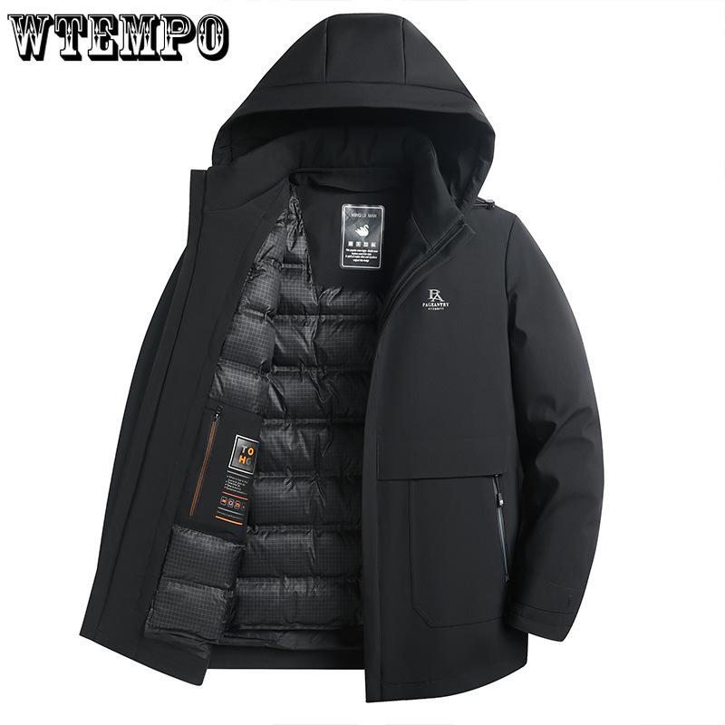 Winter Down Jacket Middle-aged Men Removable Down Jacket Middle-aged Warm Light Business Dad Men's Clothing