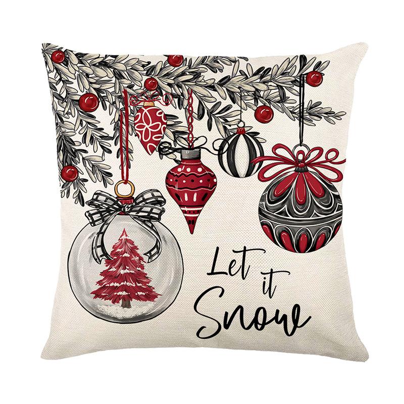Neuer weihnachtlicher Dekokissenbezug Polyester bedruckt Sofakissenbezug Heimkissenbezug