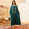 Middle Eastern Floral Embroidered Muslim Jalabiya Robe, Dubai Dress