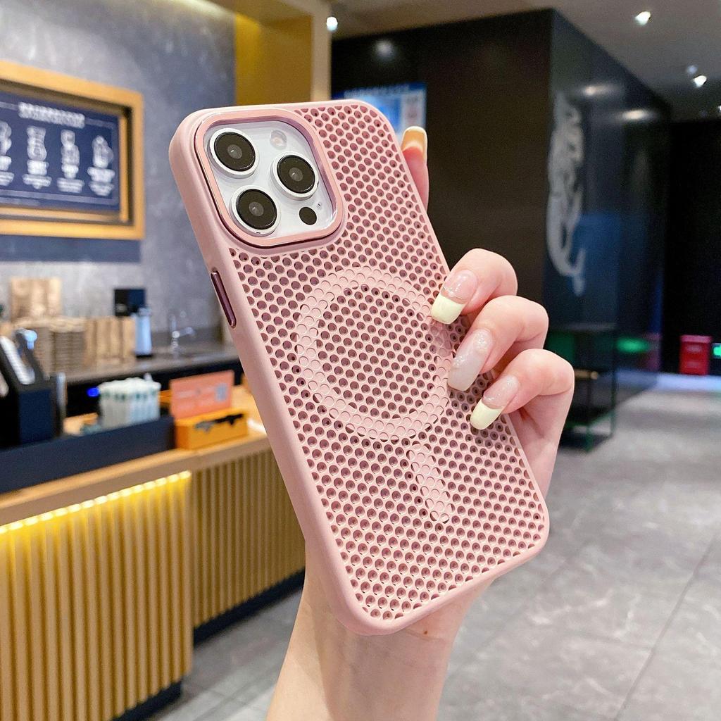 Honeycomb Heat Dissipation Magnetic Case for iPhone 15 Pro Max - Drop-Proof and Skin-Feel Protective