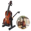 Wooden Miniature Violin with Stand and Bow Mini Simulation Violin Instrument Model Crafts Gift Home Office Ornament For Kids