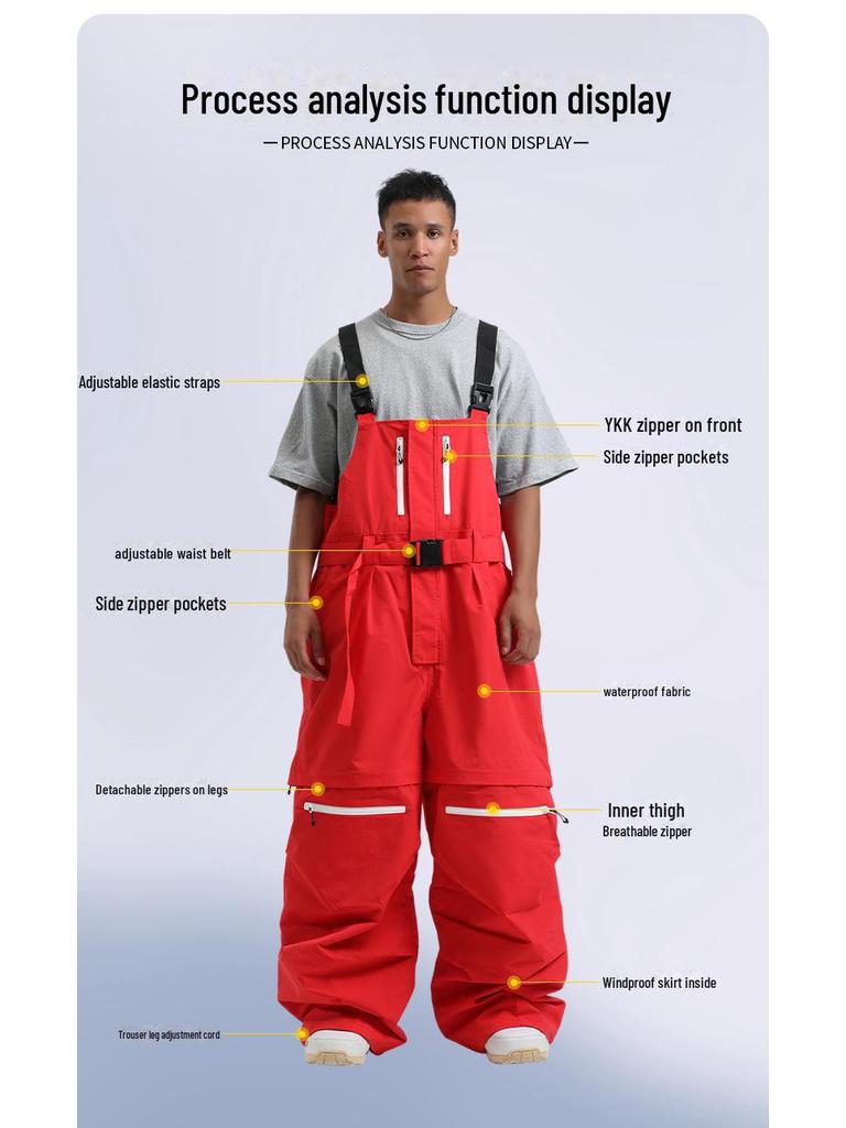 Unisex Professional Loose Fit Ski Pants: Windproof and Warm for Outdoor Sports.