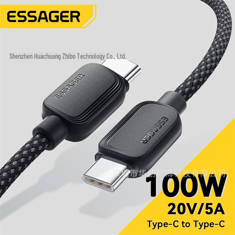 

ESSAGER Weilan C-C100W 100W PD Fast Charging Cable for Phones & Notebooks 1m
