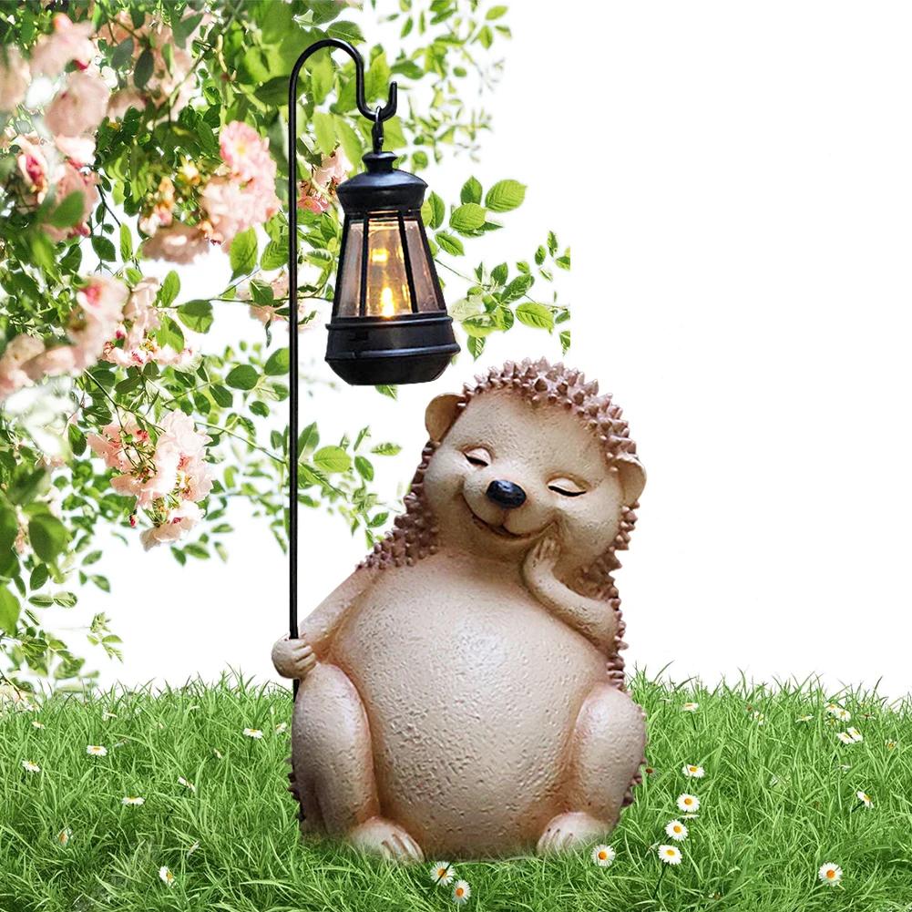 Funny Resin Animal Sculpture with Solar Outdoor Light Outdoor Lawn Decor Garden Frog Ornament for Patio Balcony Yard Lawn Decor